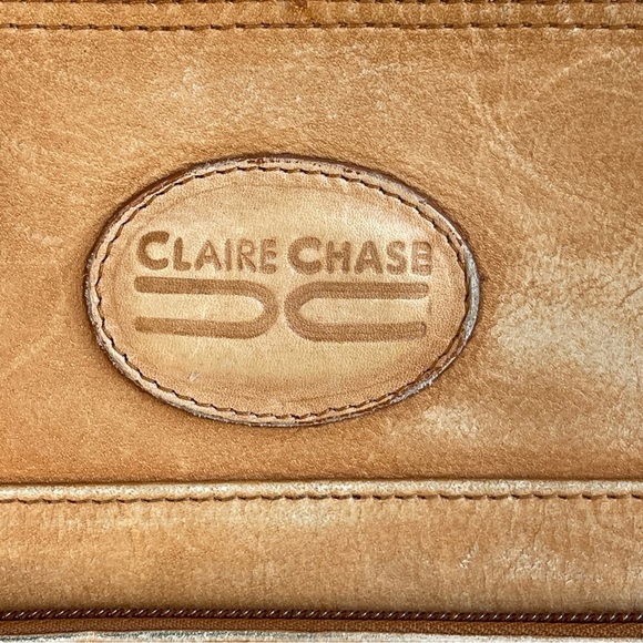 CLAIRE CHASE Genuine Leather Brown Briefcase Tan Leather Men's Bag - Picture 3 of 16